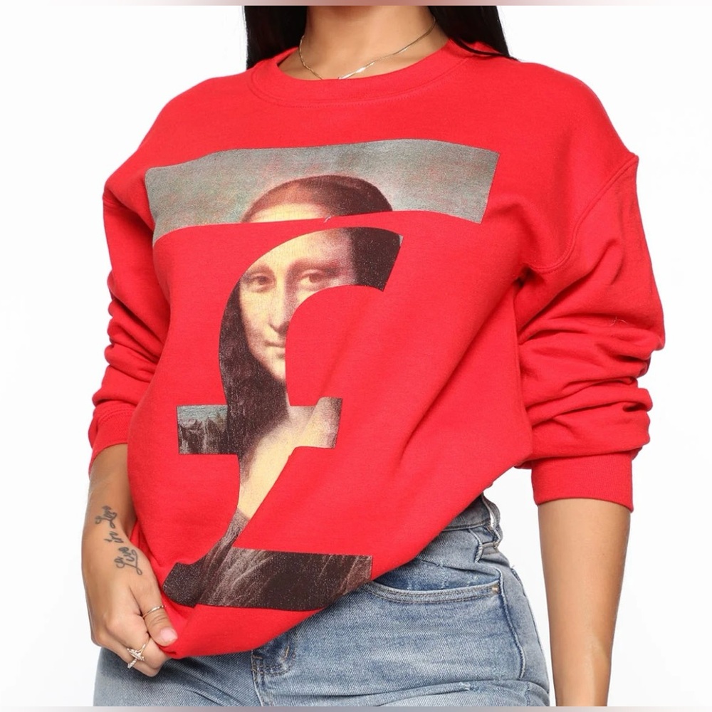 Fake Smile Sweatshirt - Red - XS